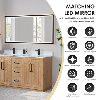 Altair Designs Anais 60" double vanity with top - 565060-LB-GW-NM
