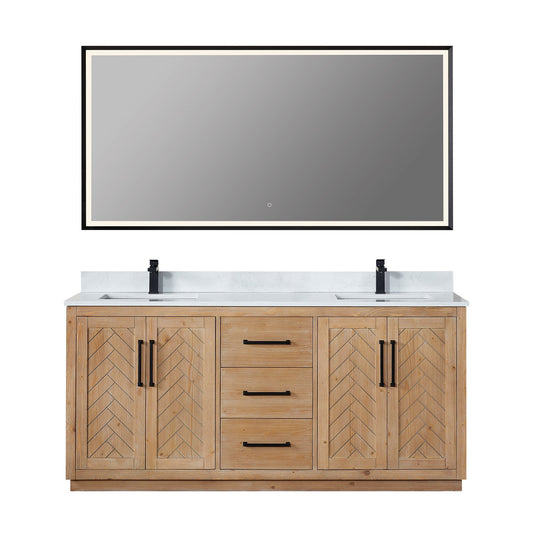 Altair Designs Anais 72" double vanity with top - 565072-LB-GW-NM