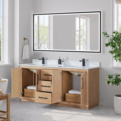 Altair Designs Anais 72" double vanity with top - 565072-LB-GW-NM