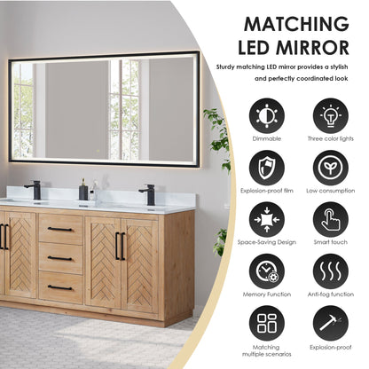 Altair Designs Anais 72" double vanity with top - 565072-LB-GW-NM
