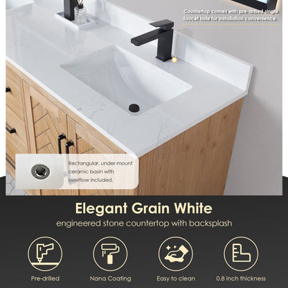 Altair Designs Anais 72" double vanity with top - 565072-LB-GW-NM