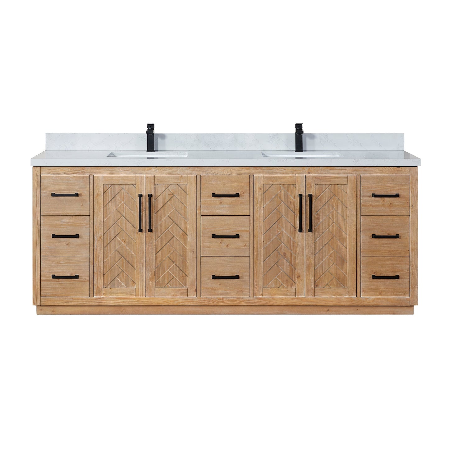 Altair Designs Anais 84" double vanity with top - 565084-LB-GW-NM