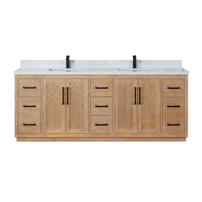 Altair Designs Anais 84" double vanity with top - 565084-LB-GW-NM