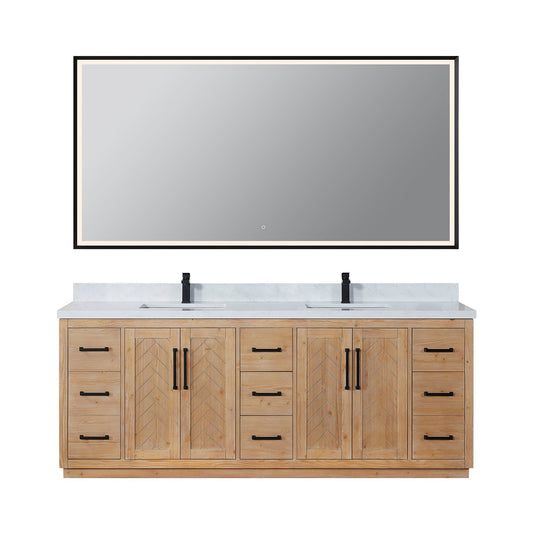 Altair Designs Anais 84" double vanity with top - 565084-LB-GW-NM