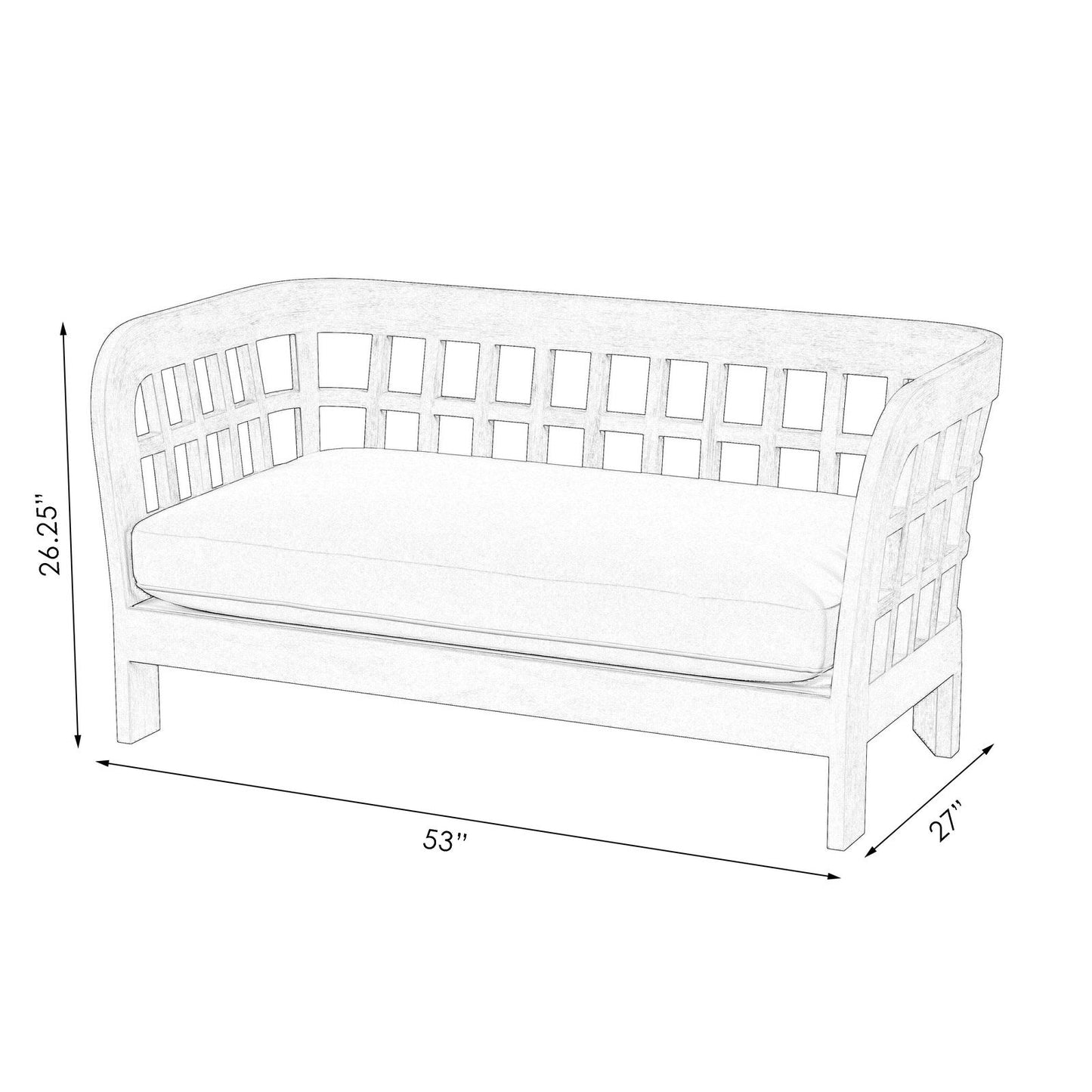 Butler Specialty Company Monhegan Teak Outdoor Loveseat, Light Brown  - 5653436