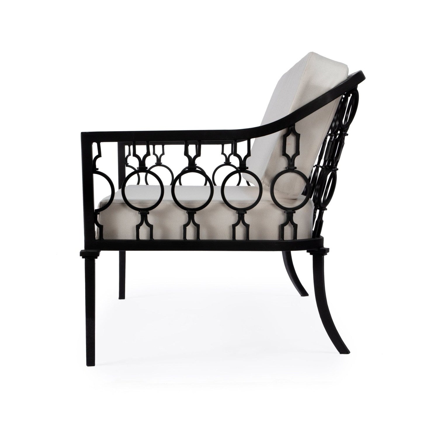 Butler Specialty Company Southport Iron Upholstered Outdoor Loveseat, Black -  5660437