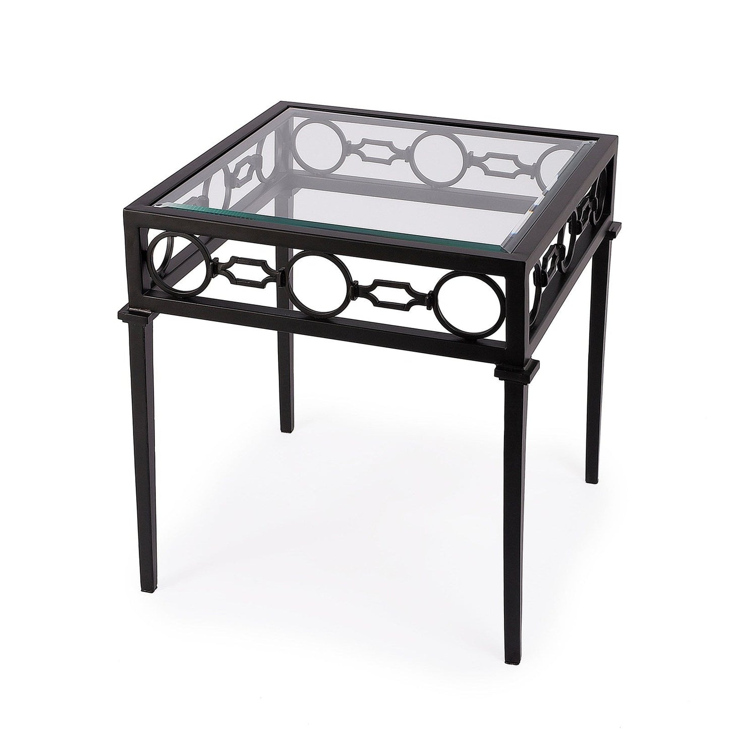 Butler Specialty Company Southport Iron Upholstered Outdoor End Table, Black  - 5664437