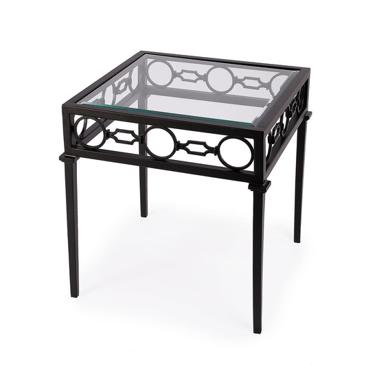 Butler Specialty Company Southport Iron Upholstered Outdoor End Table, Black  - 5664437