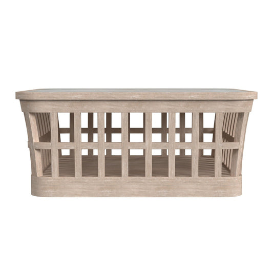 Butler Specialty Company Monhegan Outdoor Teak and Marble Coffee Table, Light Brown  - 5666436