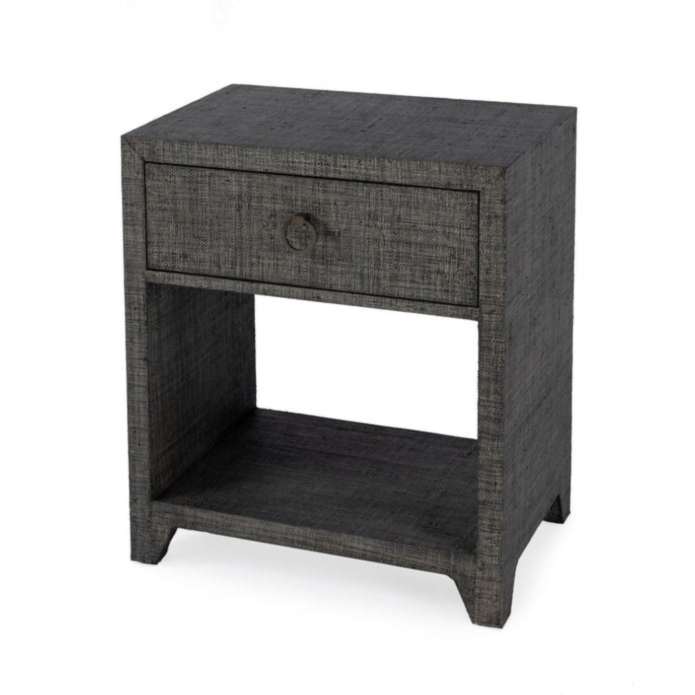 Butler Specialty Company Bar Harbor Raffia 1 Drawer Nightstand, Charcoal  - 5669420