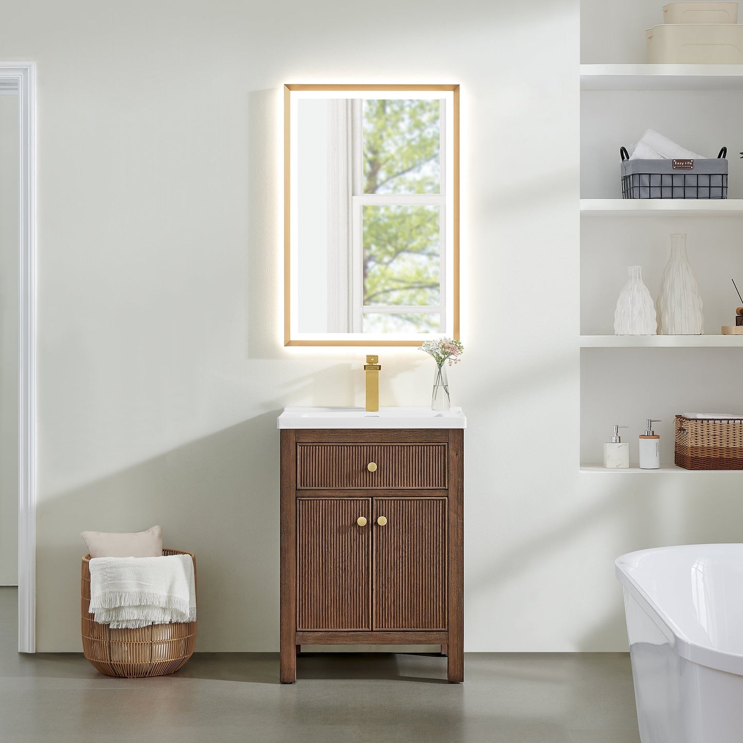 Altair Designs Cerrito 24" single vanity with top - 567024-BK-WH-NM