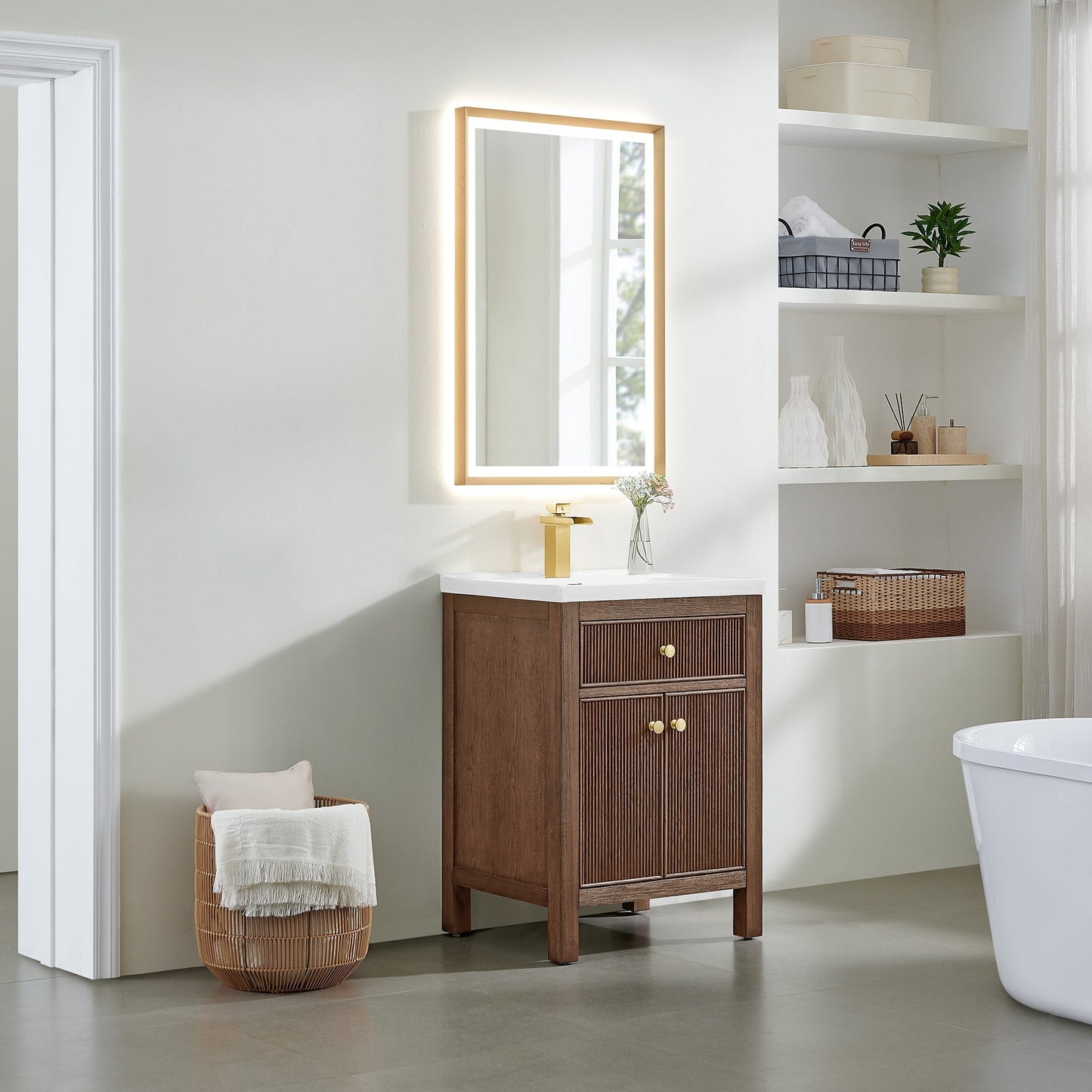 Altair Designs Cerrito 24" single vanity with top - 567024-BK-WH-NM