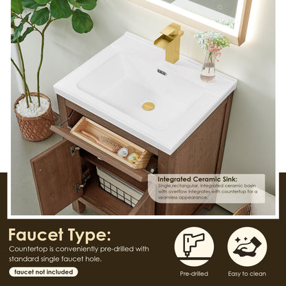 Altair Designs Cerrito 24" single vanity with top - 567024-BK-WH-NM