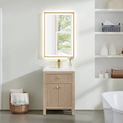 Altair Designs Cerrito 24" single vanity with top - 567024-BK-WH-NM