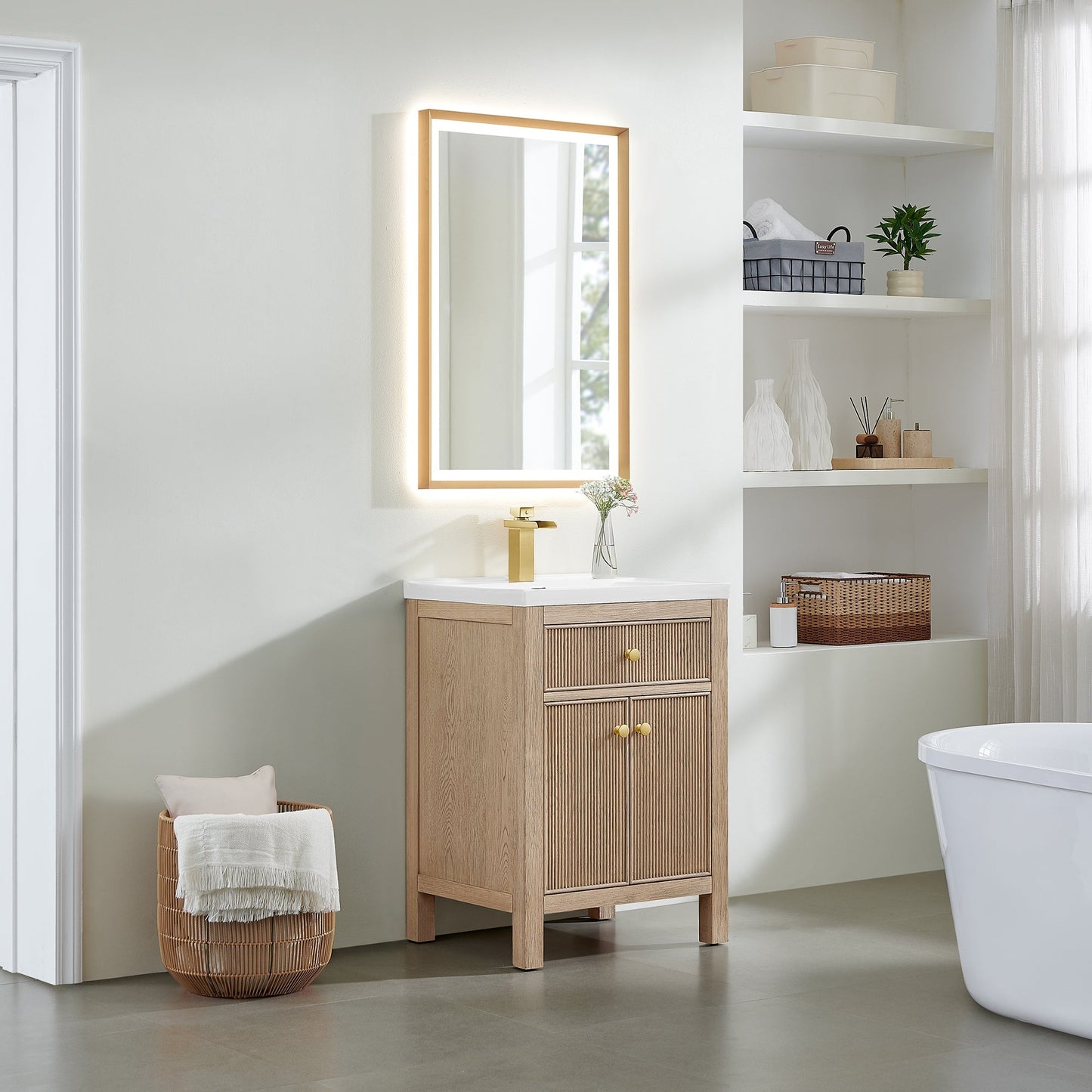 Altair Designs Cerrito 24" single vanity with top - 567024-BK-WH-NM