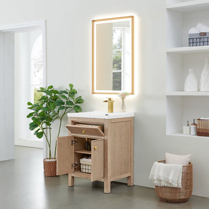 Altair Designs Cerrito 24" single vanity with top - 567024-BK-WH-NM