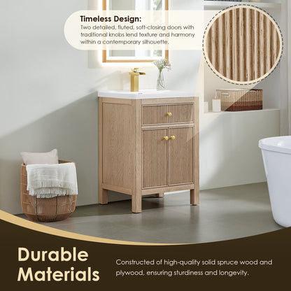 Altair Designs Cerrito 24" single vanity with top - 567024-BK-WH-NM