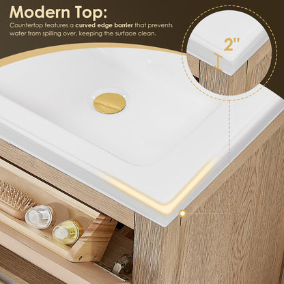 Altair Designs Cerrito 24" single vanity with top - 567024-BK-WH-NM
