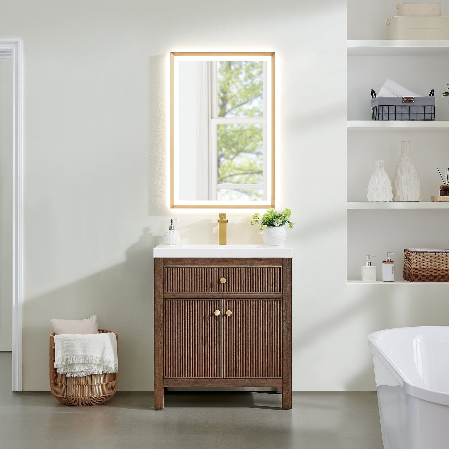 Altair Designs Cerrito 30" single vanity with top - 567030-BK-WH-NM