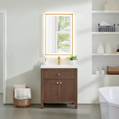 Altair Designs Cerrito 30" single vanity with top - 567030-BK-WH-NM