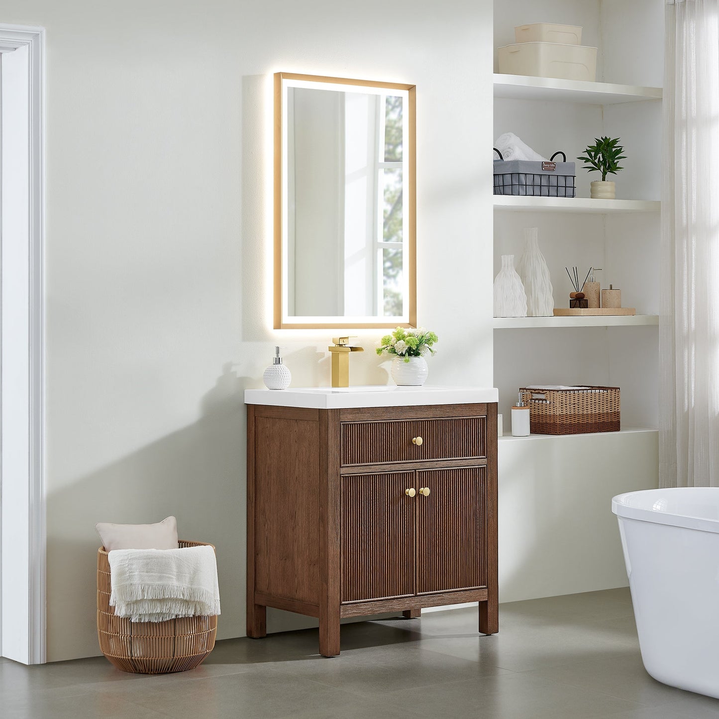 Altair Designs Cerrito 30" single vanity with top - 567030-BK-WH-NM