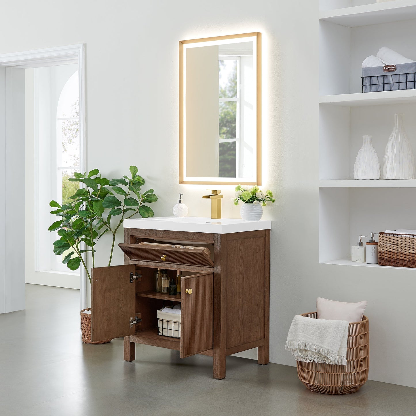 Altair Designs Cerrito 30" single vanity with top - 567030-BK-WH-NM