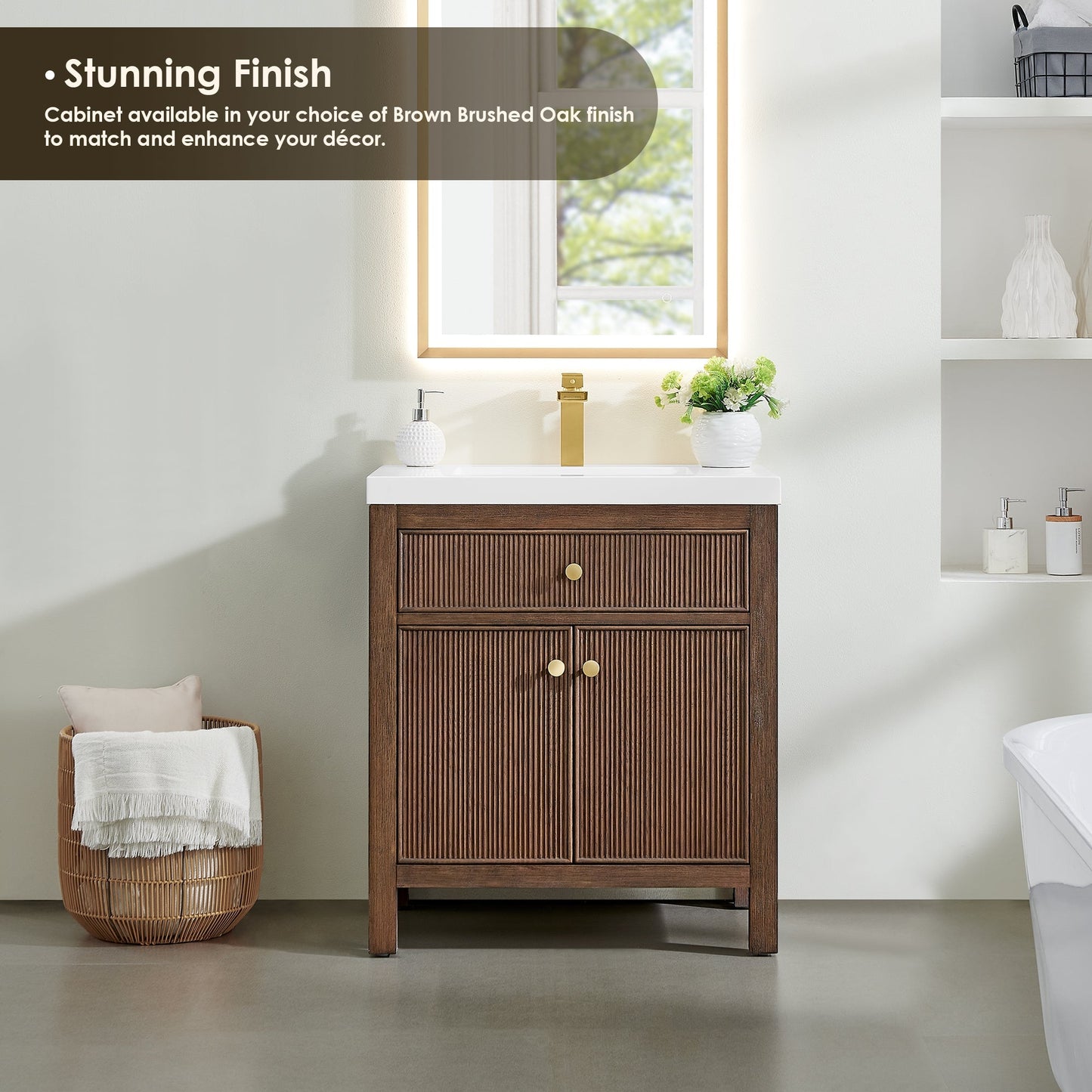 Altair Designs Cerrito 30" single vanity with top - 567030-BK-WH-NM