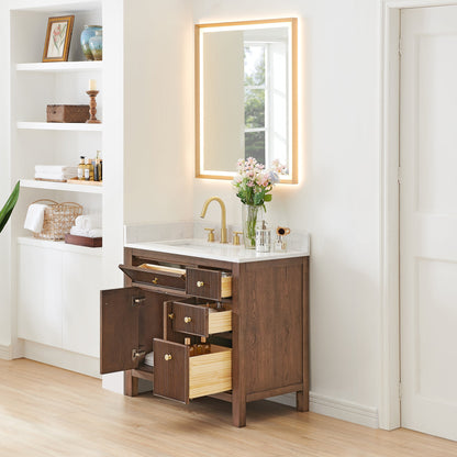 Altair Designs 36" single vanity with top - 567036-BK-GW-NM