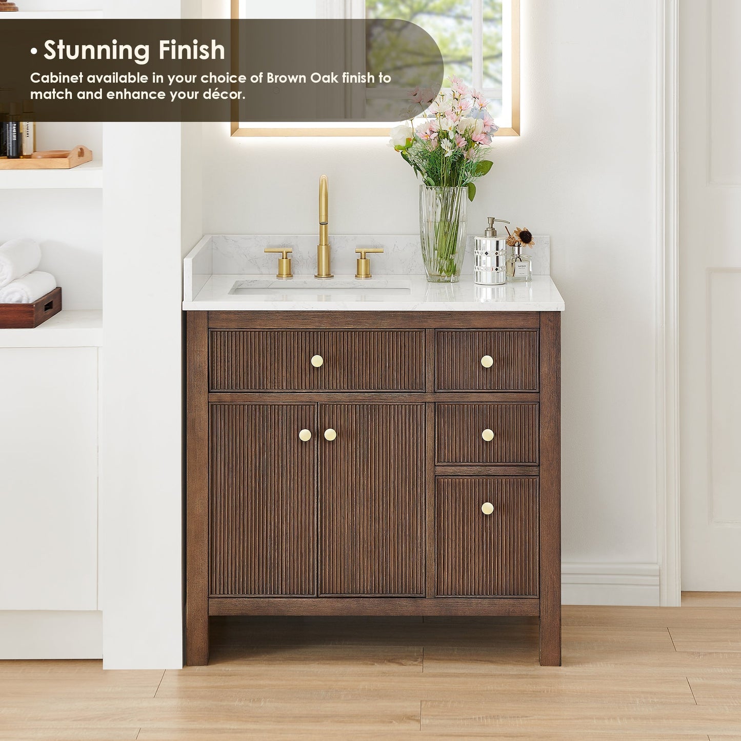 Altair Designs 36" single vanity with top - 567036-BK-GW-NM