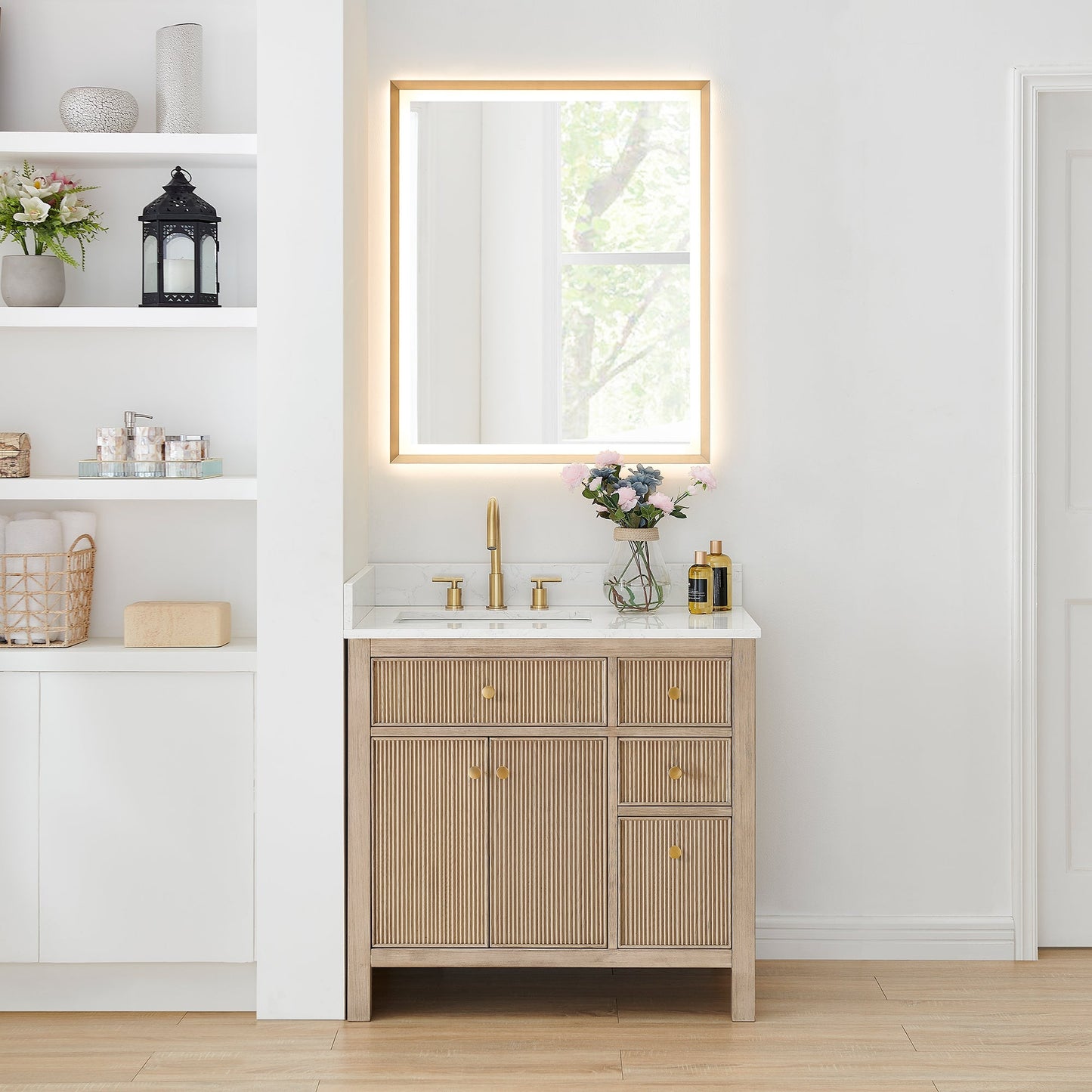 Altair Designs 36" single vanity with top - 567036-BK-GW-NM