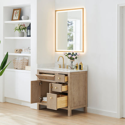 Altair Designs 36" single vanity with top - 567036-BK-GW-NM