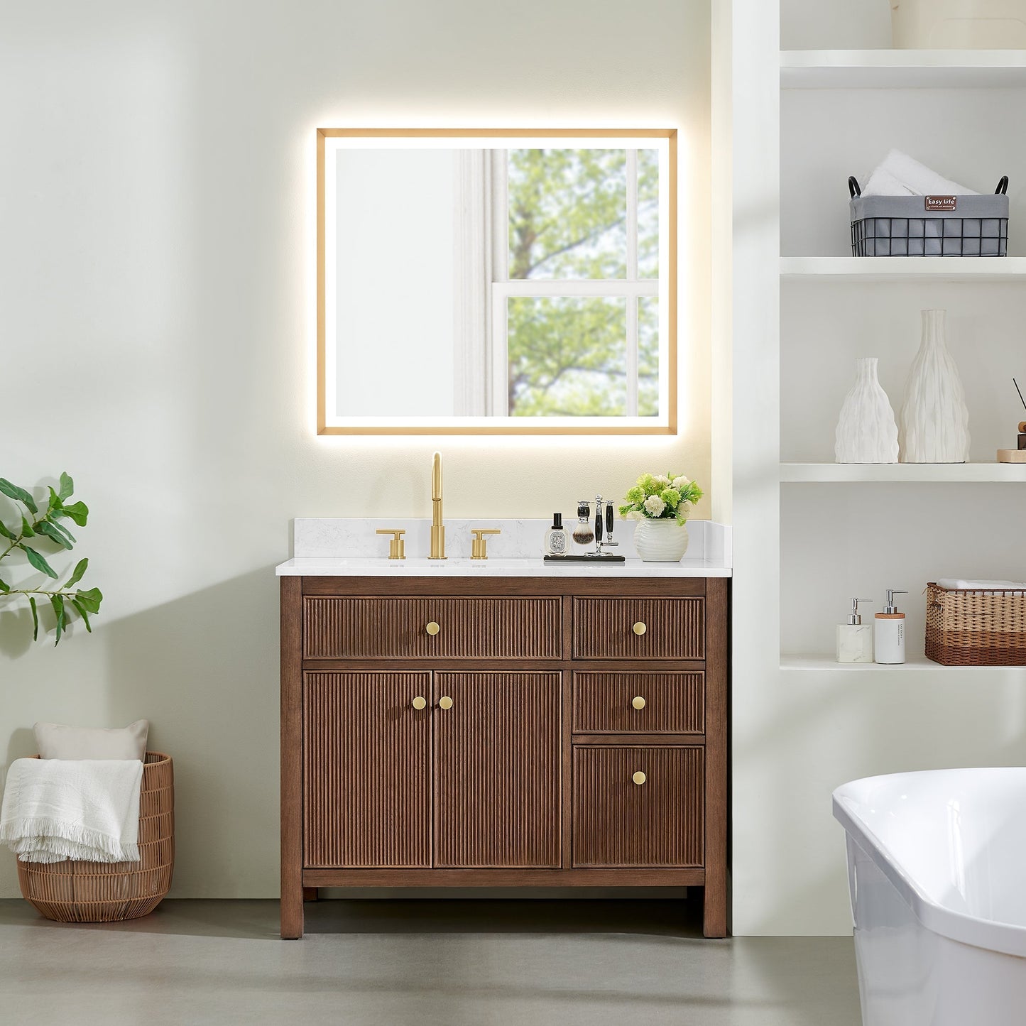 Altair Designs Cerrito 42" single vanity with top - 567042-BK-GW-NM
