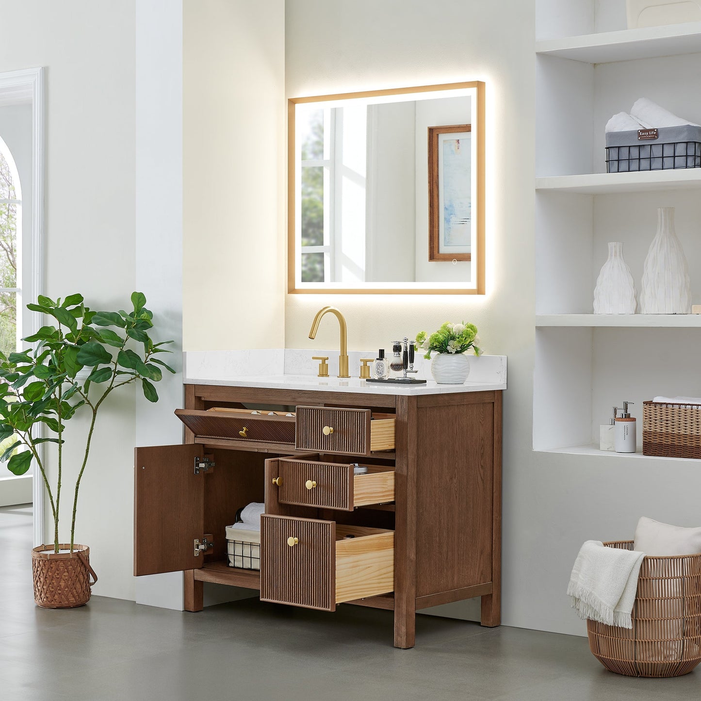 Altair Designs Cerrito 42" single vanity with top - 567042-BK-GW-NM