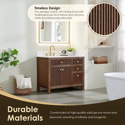 Altair Designs Cerrito 42" single vanity with top - 567042-BK-GW-NM