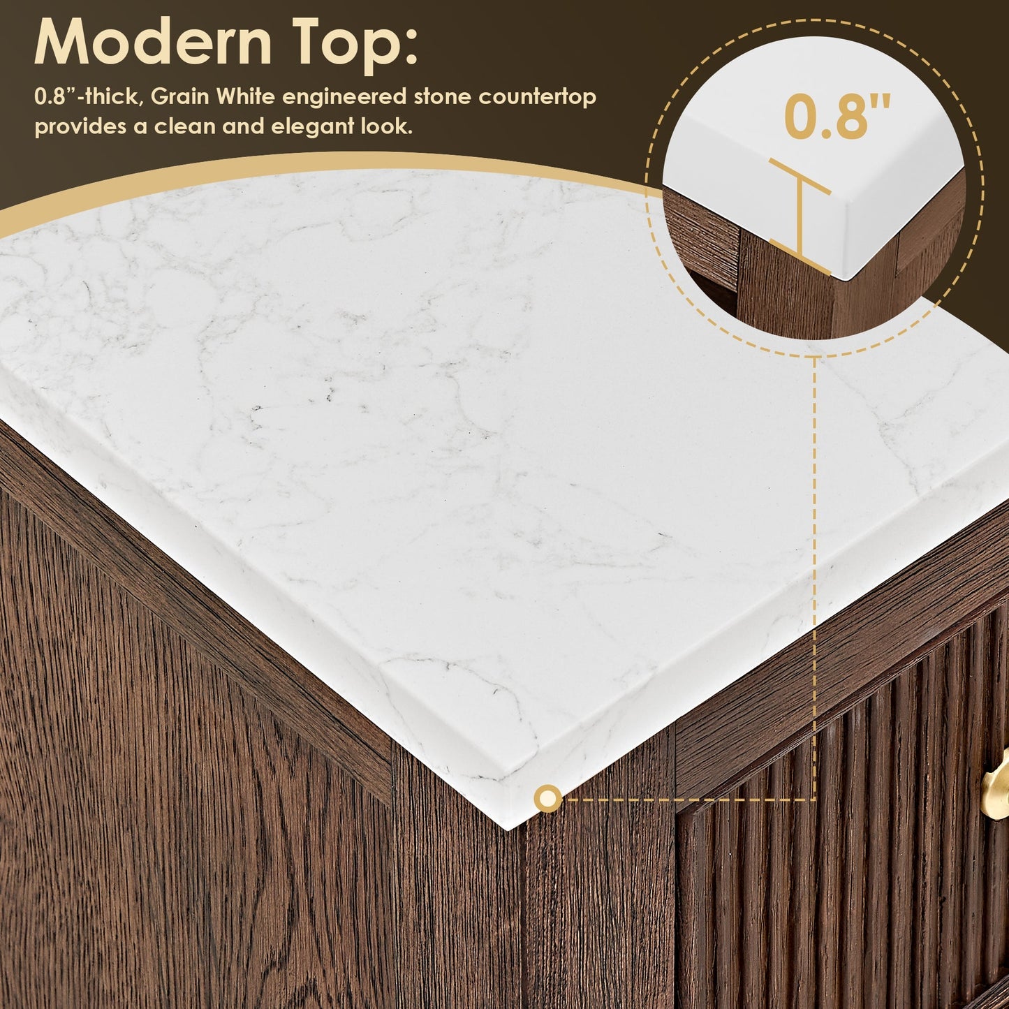 Altair Designs Cerrito 42" single vanity with top - 567042-BK-GW-NM