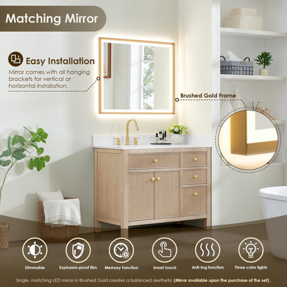 Altair Designs Cerrito 42" single vanity with top - 567042-BK-GW-NM