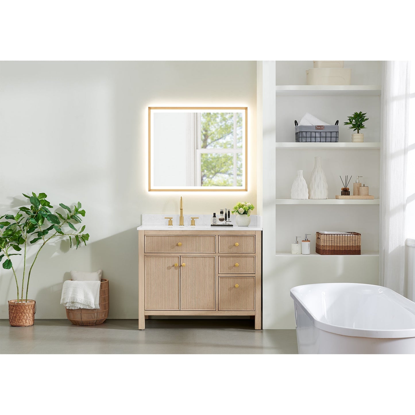 Altair Designs Cerrito 42" single vanity with top - 567042-BK-GW-NM