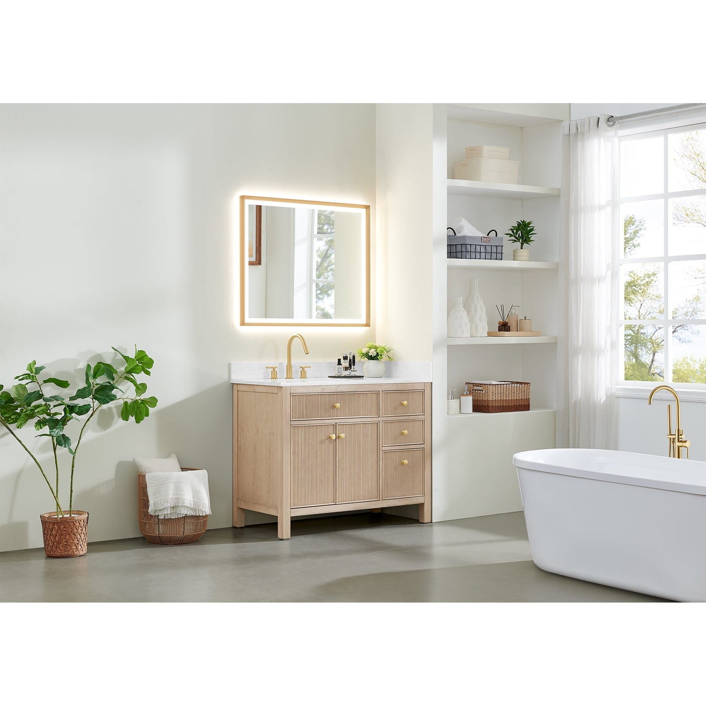 Altair Designs Cerrito 42" single vanity with top - 567042-BK-GW-NM