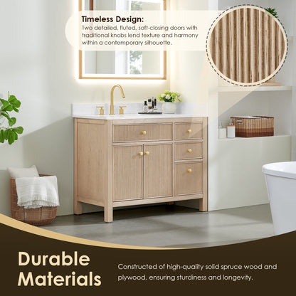 Altair Designs Cerrito 42" single vanity with top - 567042-BK-GW-NM