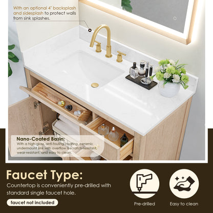 Altair Designs Cerrito 42" single vanity with top - 567042-BK-GW-NM