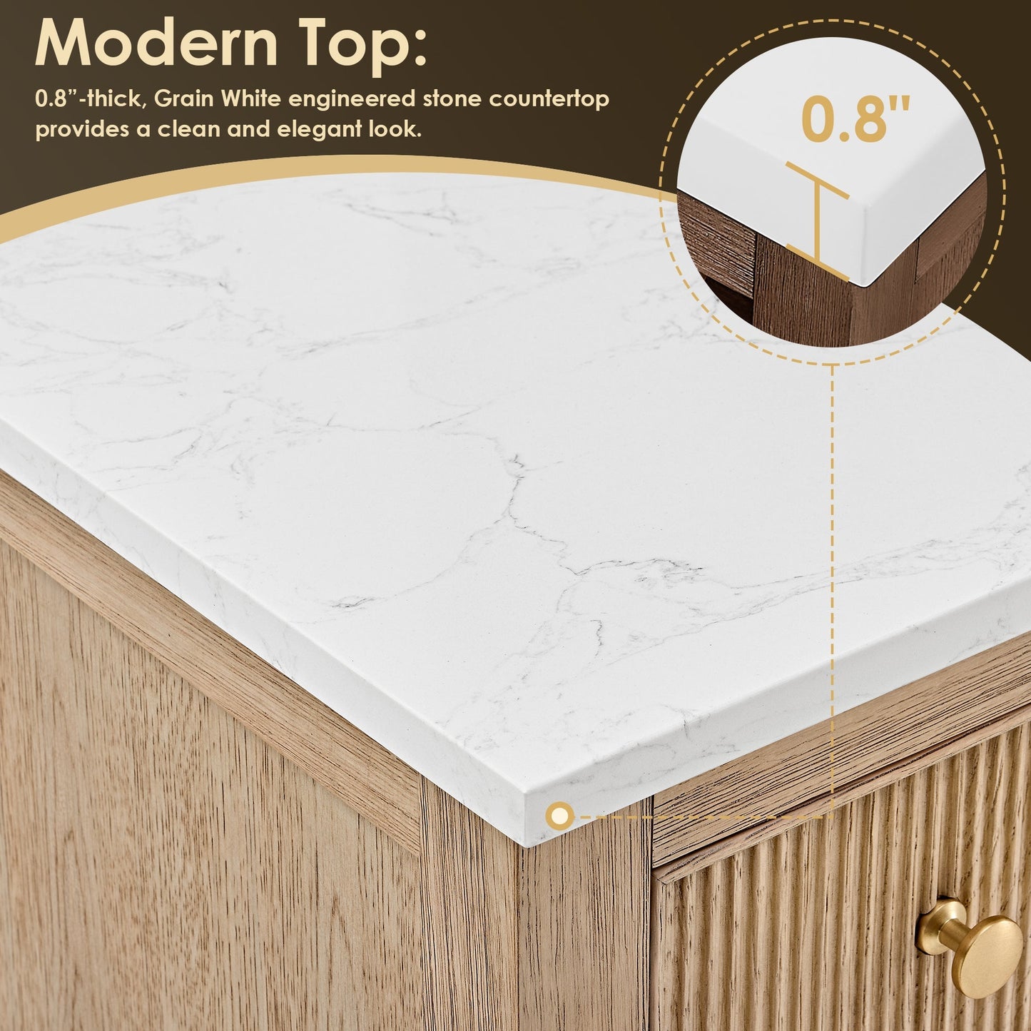 Altair Designs Cerrito 42" single vanity with top - 567042-BK-GW-NM