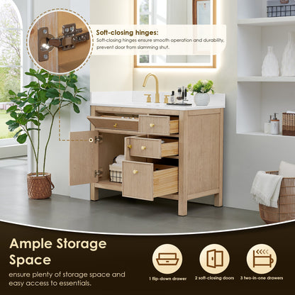 Altair Designs Cerrito 42" single vanity with top - 567042-BK-GW-NM