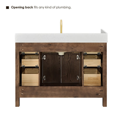 Altair Designs 48" single vanity with top - 567048-BK-GW-NM