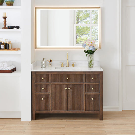 Altair Designs 48" single vanity with top - 567048-BK-GW-NM