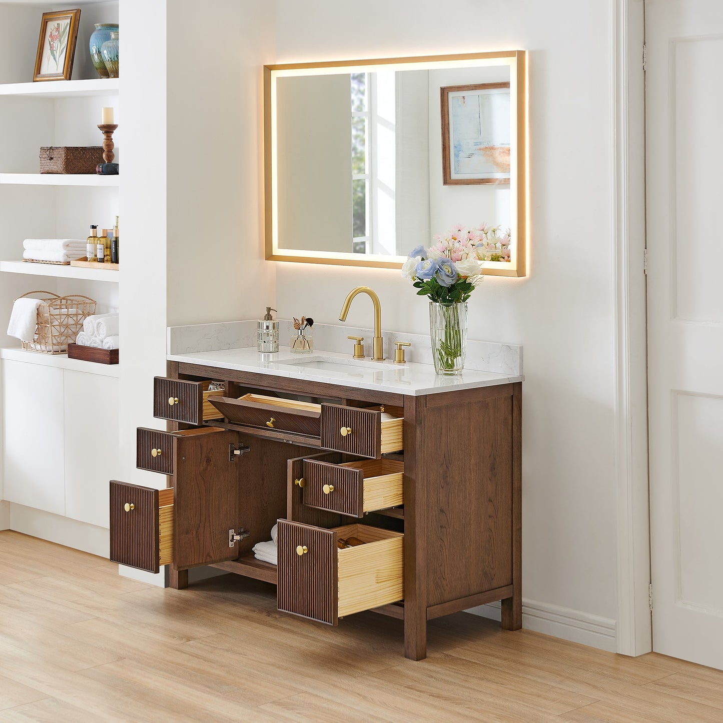 Altair Designs 48" single vanity with top - 567048-BK-GW-NM