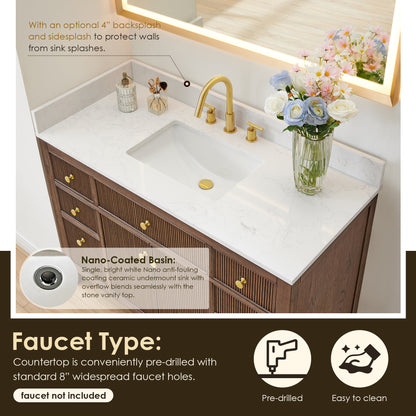 Altair Designs 48" single vanity with top - 567048-BK-GW-NM