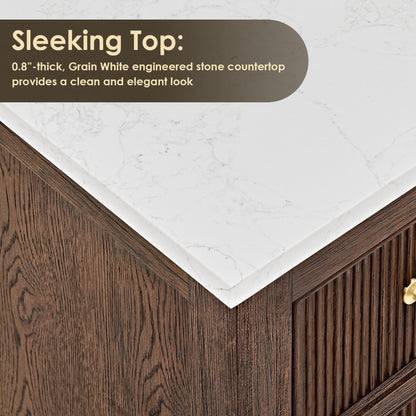 Altair Designs 48" single vanity with top - 567048-BK-GW-NM