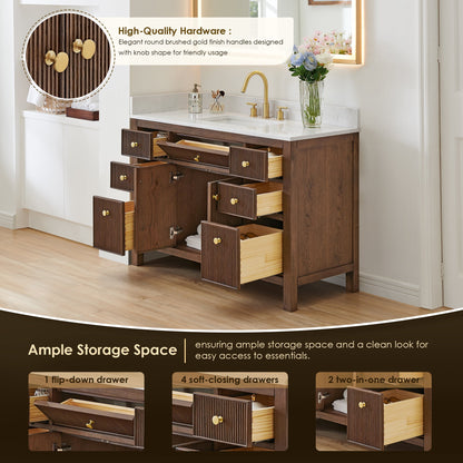 Altair Designs 48" single vanity with top - 567048-BK-GW-NM