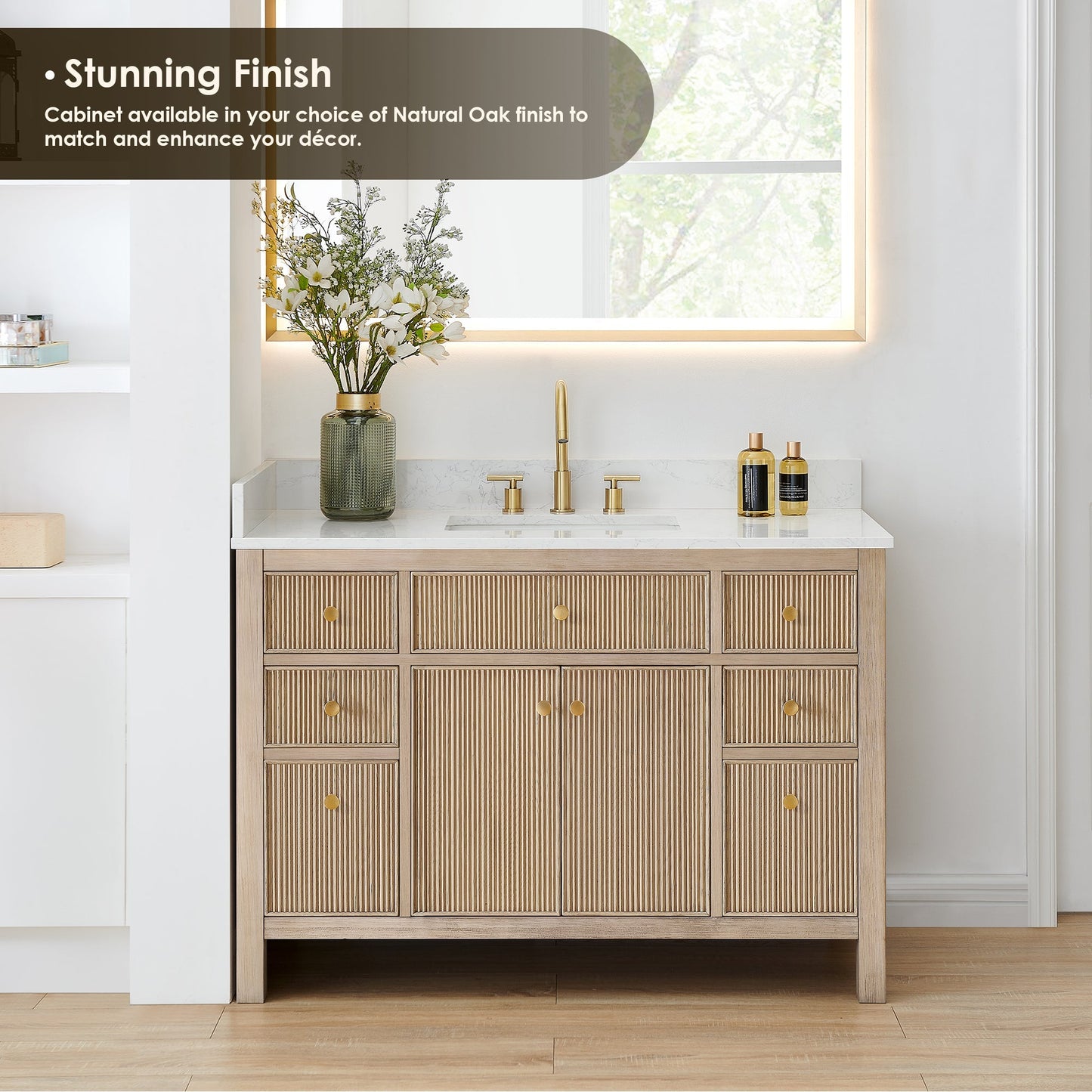 Altair Designs 48" single vanity with top - 567048-BK-GW-NM