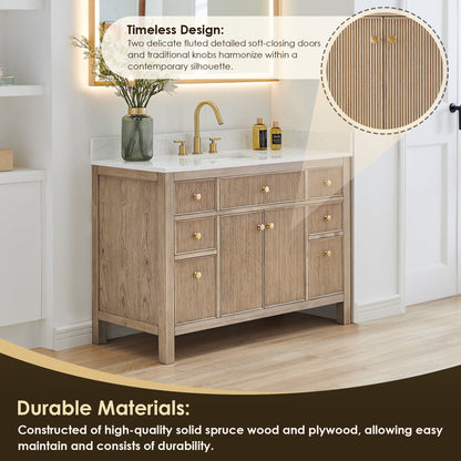 Altair Designs 48" single vanity with top - 567048-BK-GW-NM
